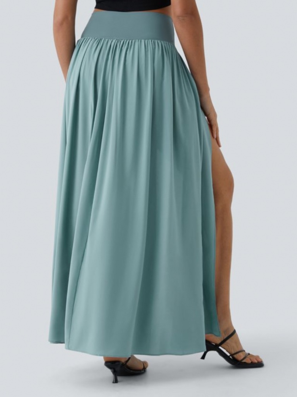 HALARA High Waisted Split 2-in-1 Flowy Quick Dry Maxi Casual Skirt - Picture 3 of 6